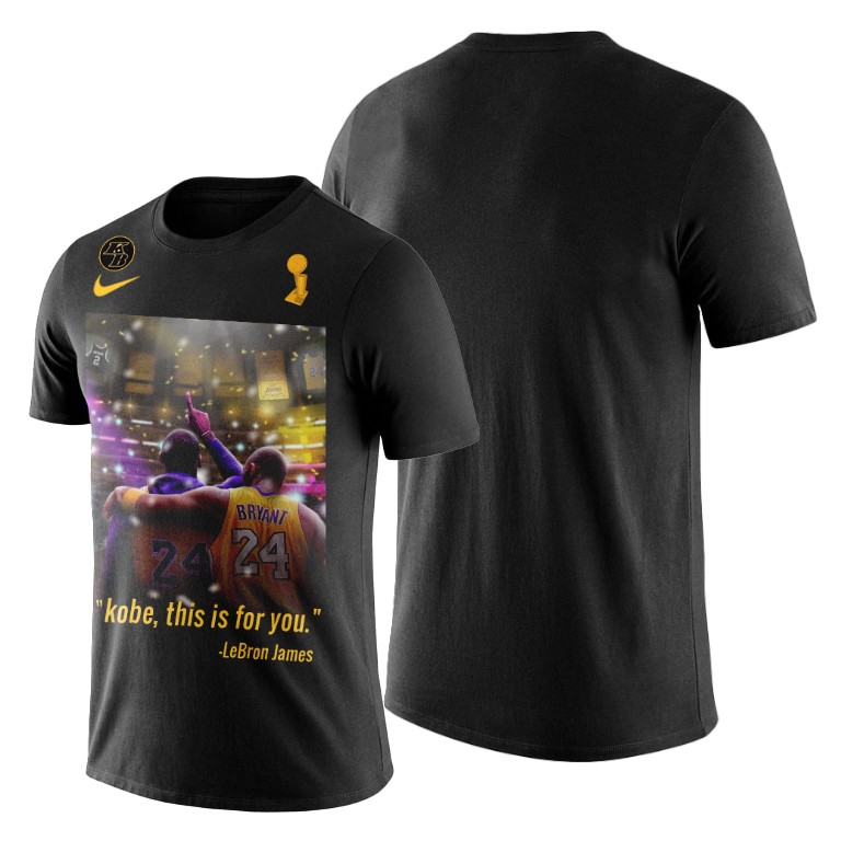 Men's Los Angeles Lakers NBA 2020 Tribute Kobe Finals Champions Black Basketball T-Shirt KGC5683DM